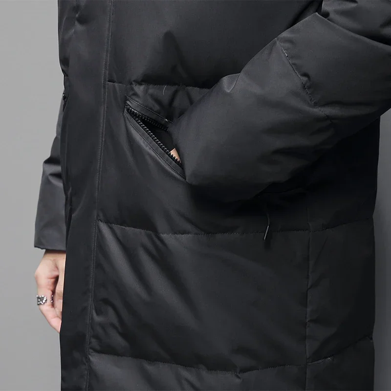 Comfortable Long Style Winter Outdoor Trend Long Feather Jacket Windproof Breathable Windproof Warm and Versatile Down Jacket