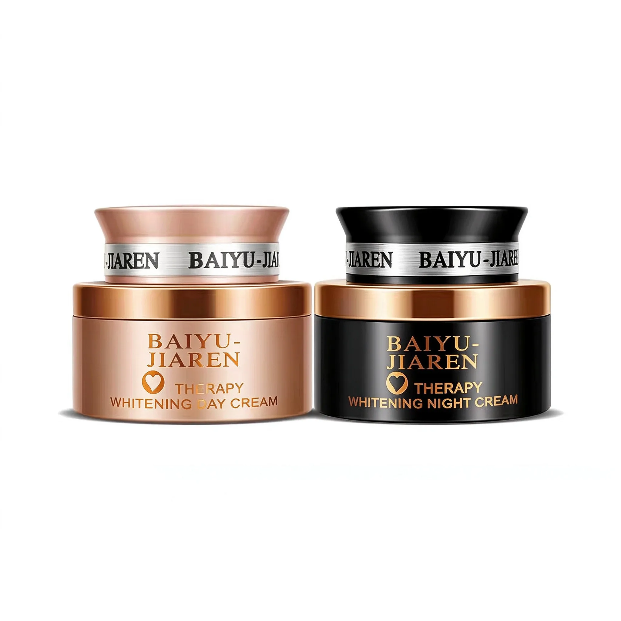 Baiyu Jiaren Therapy Whitening Day Night Face Cream Set 15ml×2 Fade Dark Spots Anti Aging Glowing Even Tone Skin Moisturizer