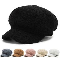 Fashion All-match Lamb Wool Berets Thickening Keep Warm Painter Cap Windproof Baseball Cap Winter