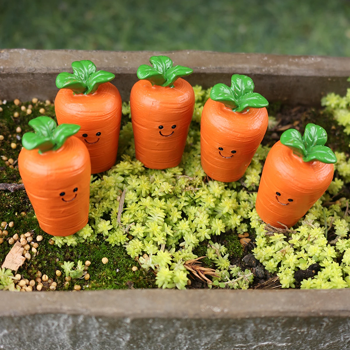 

5pc cute smiling carrot head outdoor simulation plant decoration ground plug, April Fool's Day Easter bunny accessories