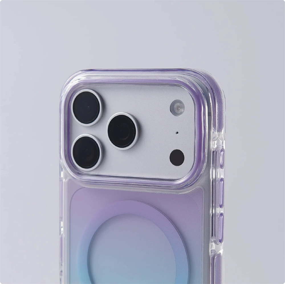 Modny gradientowy kolorowy magnetyczny futerał ochronny do iPhone 18 17 Pro Max 16 15 14 13 z obsługą bezprzewodowego ładowania Magsafe, odporny na wstrząsy. — zdjęcie produktu 3
