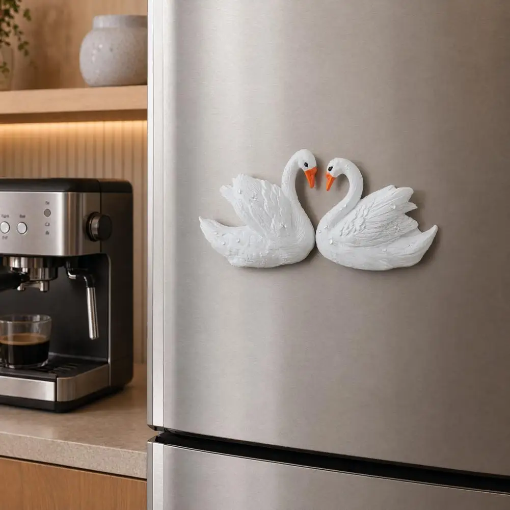 White Swan Magnet Swan Refrigerator Magnets Couple Swan Shape Refrigerator Magnet 3d Resin Decorative Fridge Magnet for Fridge