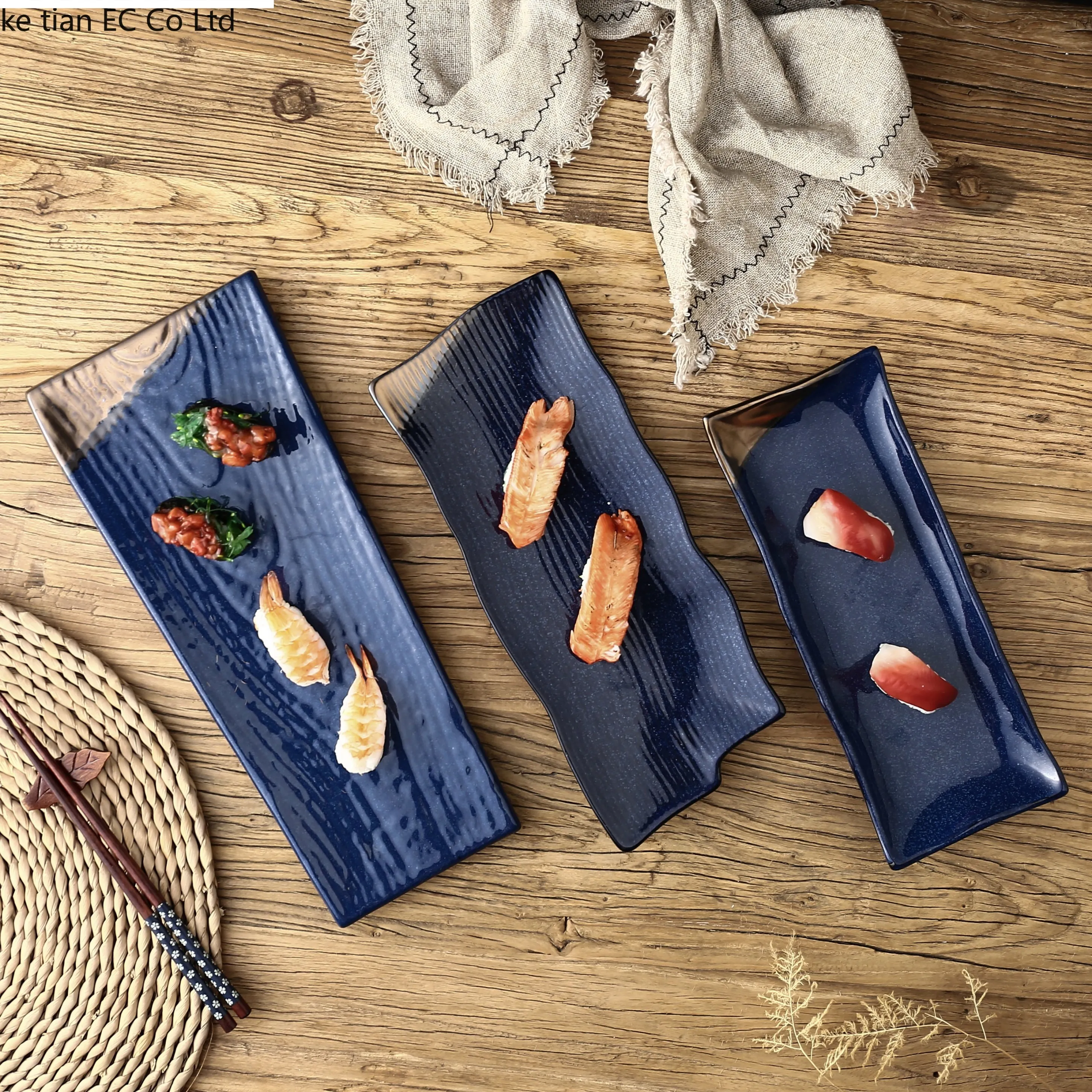 

Керамический прямоугольный набор для суши, десертное блюдо для торта, кухонная индивидуальная посуда для ресторана