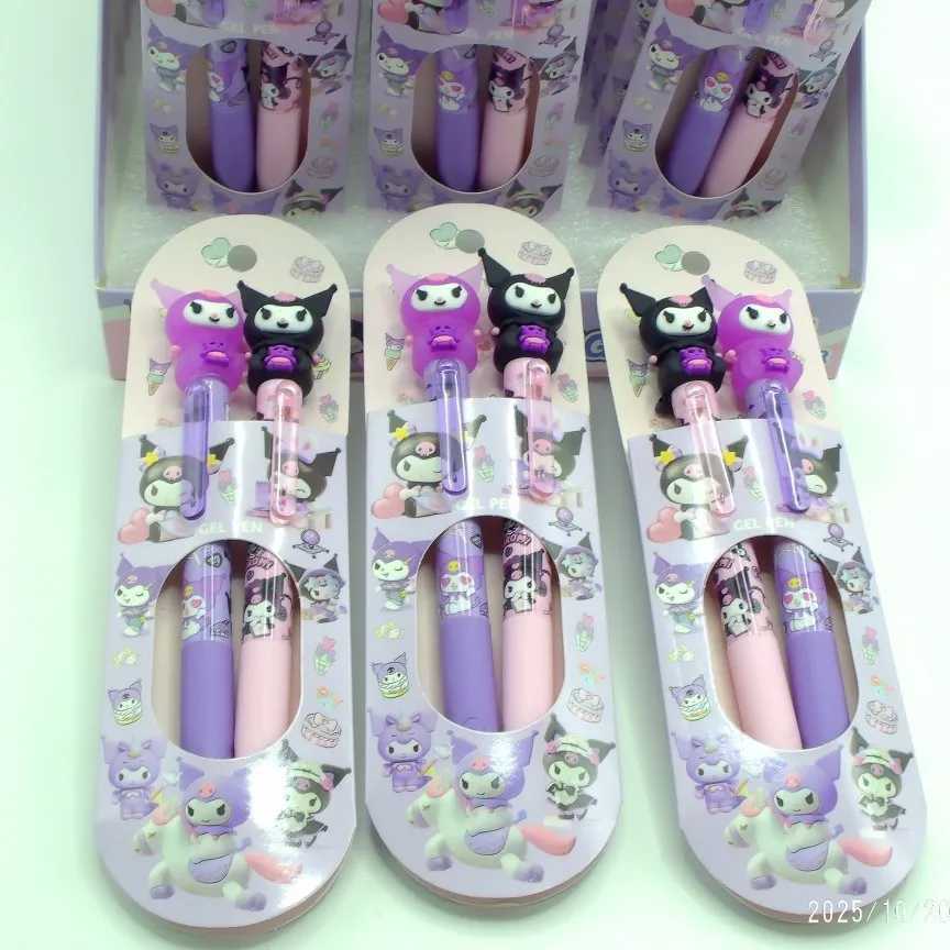 

for Kuromi neutral pens, 2-pack, cute figurine-shaped heads, water pens, matching pens, student writing practice, push-type pens