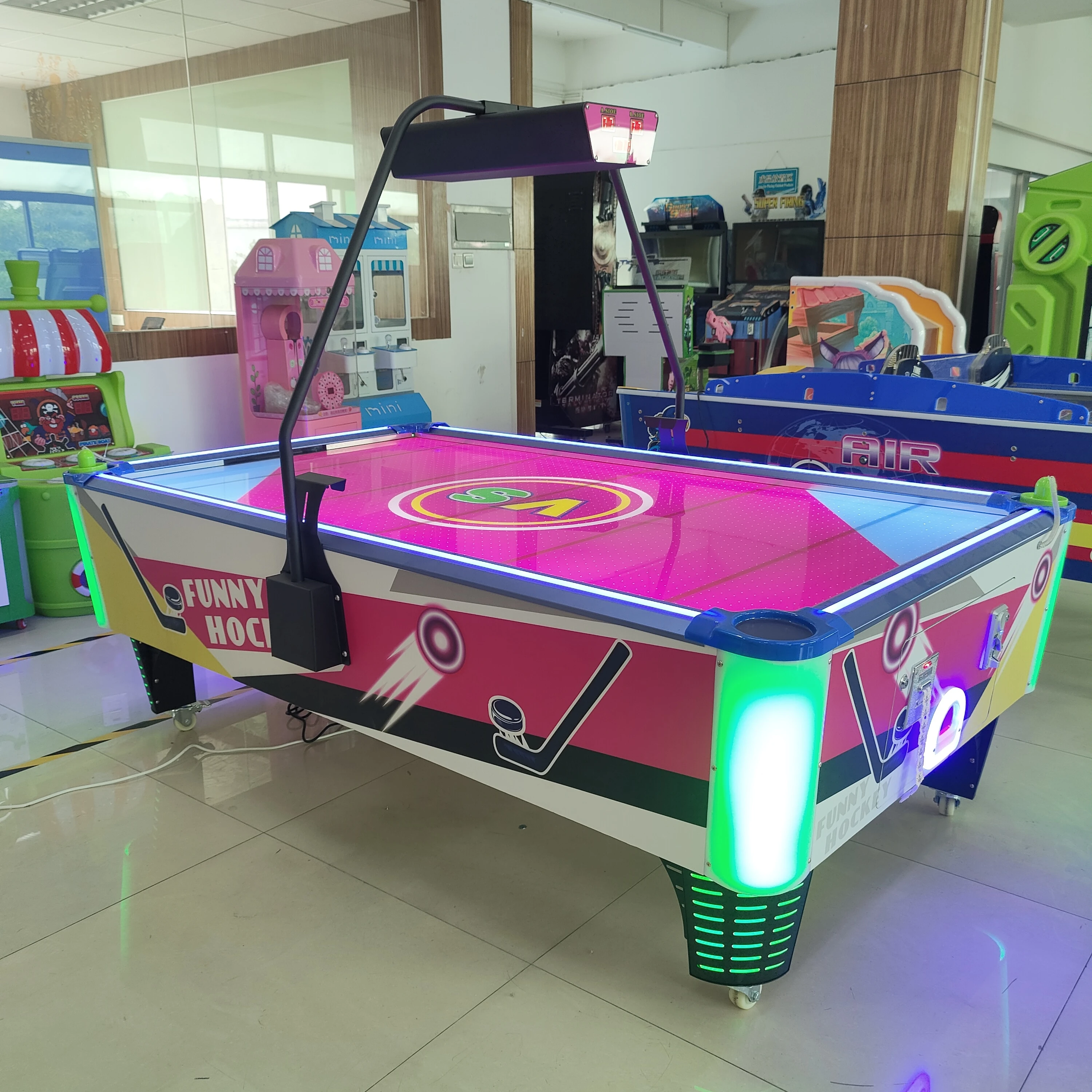 Coin Operated Game Luxury Air Hockey Arcade Amusement Machine for FEC 2 Players 220v
