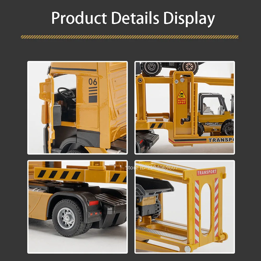 1:32 modèles de camions de Transport à deux étages jouets voitures en alliage moulé sous pression portes son ouvert lumière retirer jouets éducatifs pour enfants