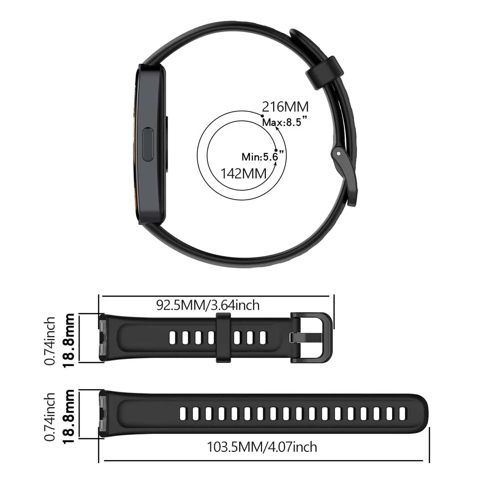 Silicone Strap + Protective Case For Huawei Band 8 9 10 Soft Silicone Wrist Strap/Case with Quick Release for Man Women