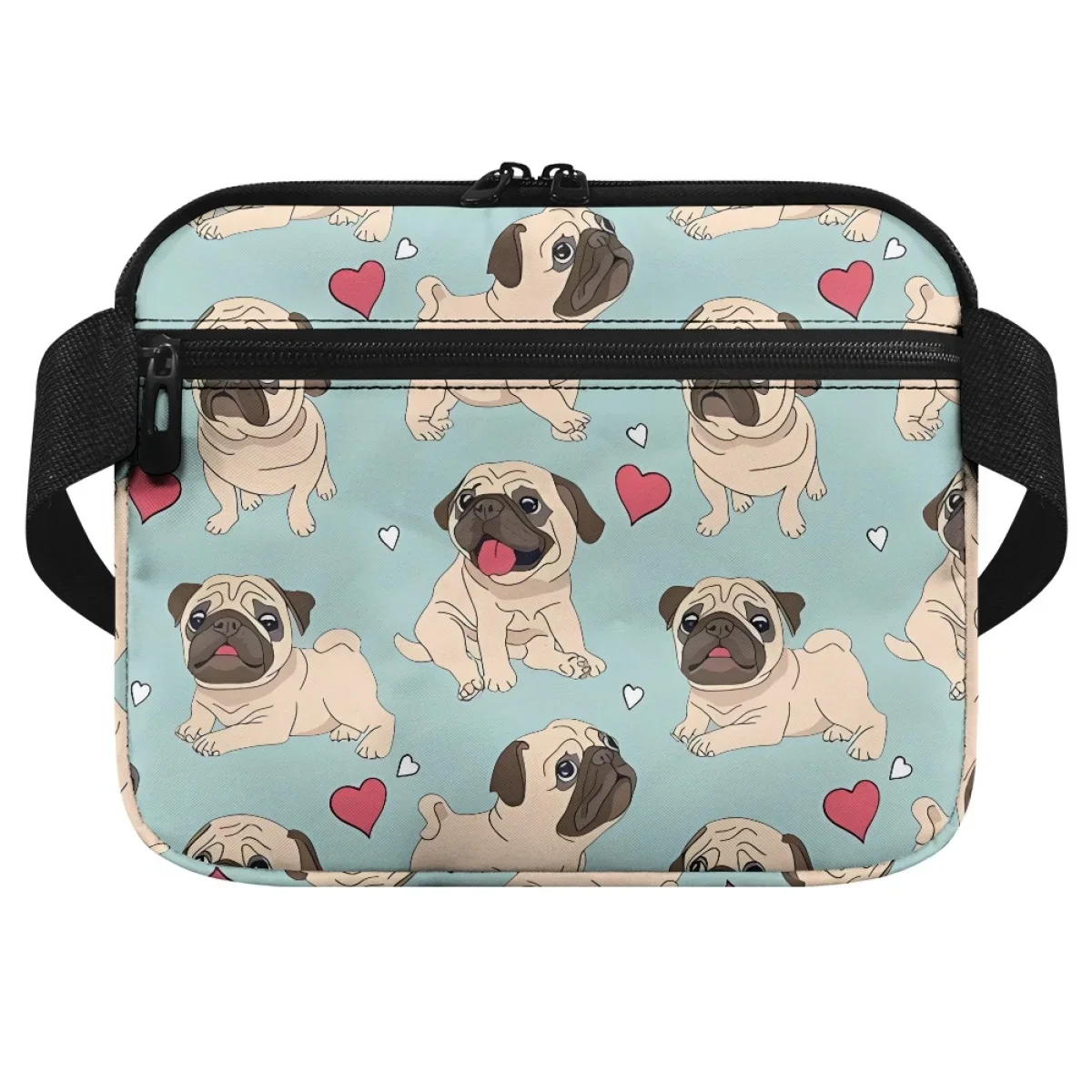 Pug Multi-bolso Fanny Pack, assistente físico, médico, enfermeira prática Hip Bags, presente personalizado para amantes de animais, fofo