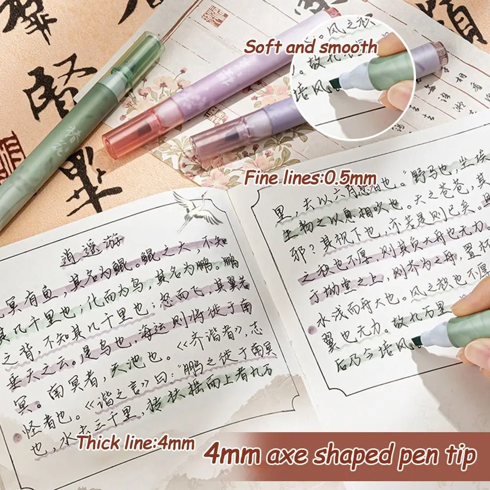 4PCS/Set Chinese Style Highlighter Pen DIY Scrapbook Painting Writing Drawing Art Marker Pens Painting Color Pen Gift