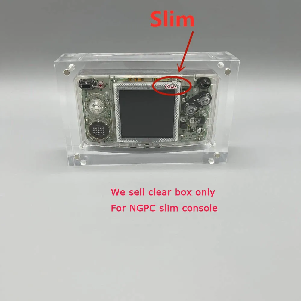 Caja acrílica magnética de almacenamiento transparente para NeoGeo Pocket Color para NGPC slim fact, cubierta para consola de juegos, caja de exhibición