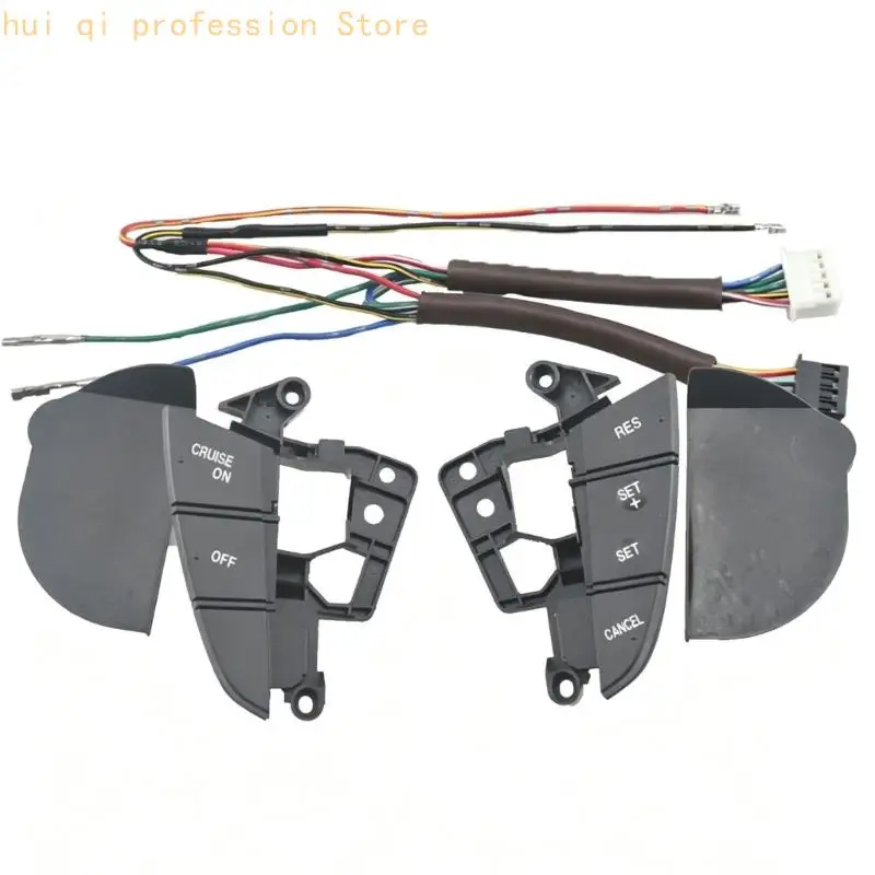 Steering Wheel Button Repair Set with Wiring Leads, Replacement Panels for Worn Interior Access Parts in Selected Vehicles and