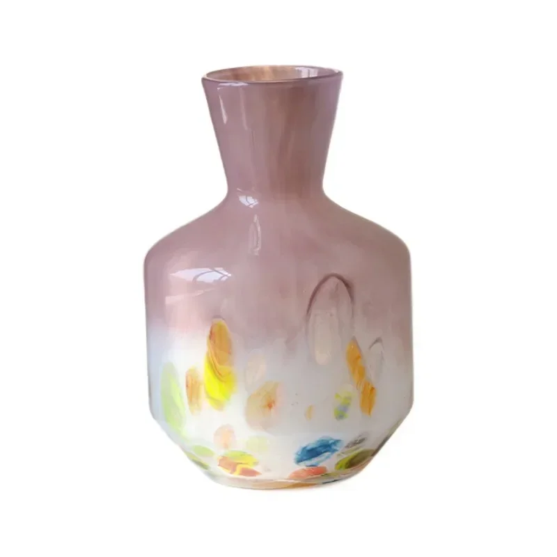 Home Furnishing Medieval Fenton Pink Jade Glass Vase Model House Living Room Home Ornament