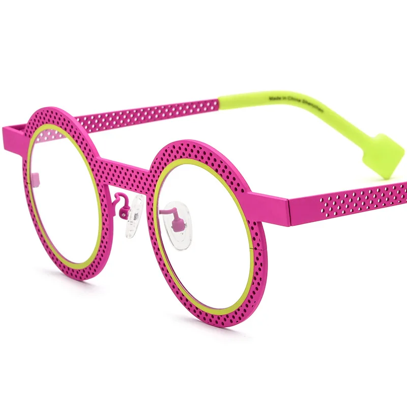 Ultra-light pure titanium myopia glasses frame men and women hollow retro round glasses can be matched with degrees