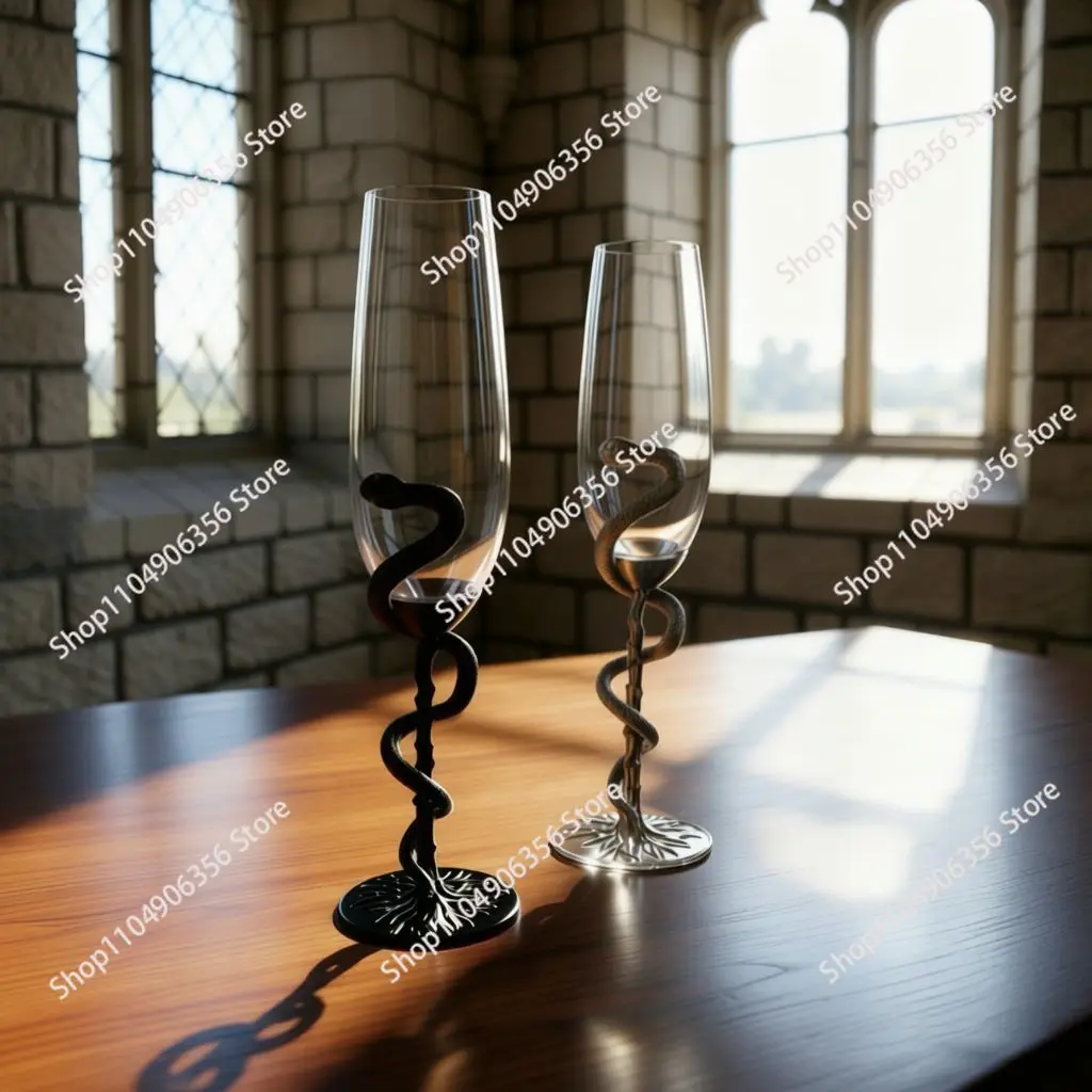 Snake Stem Wine Glass, Creative Crystal Glass Champagne Goblet, Gift Box Packed for Party Decor