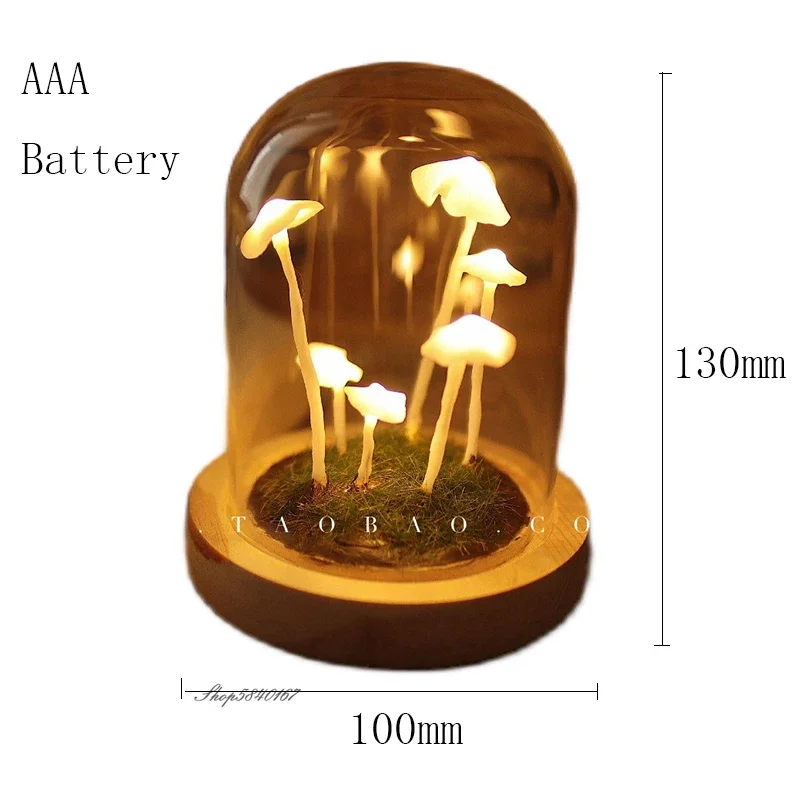 Handmade Diy Material Package Night Light Original Retro Mushroom Led Night Lamp Decoration Children Christmas Gifts AAA Battery