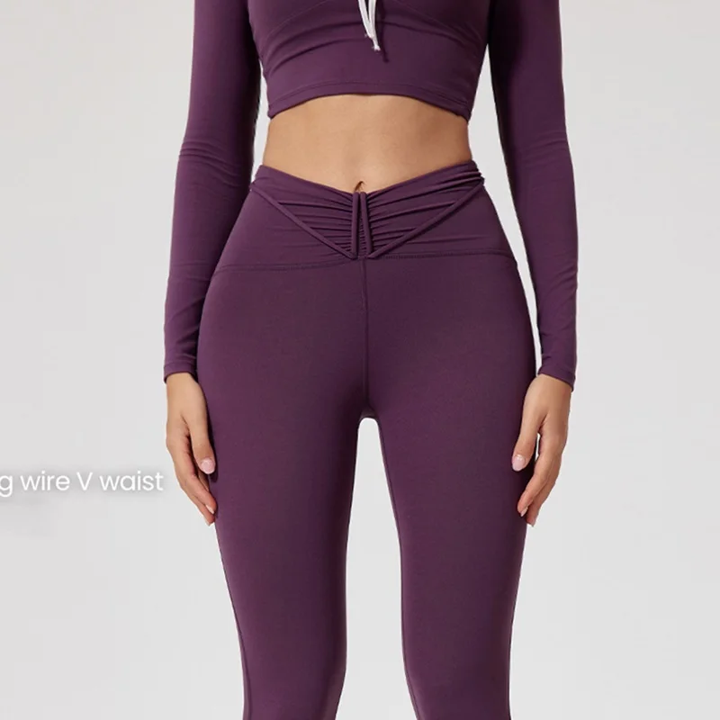 Cloud Hide Purple Sports Pants for Women Home Workout Long Yoga Trousers Gym Fitness Leggings Running High Waist Street Tights