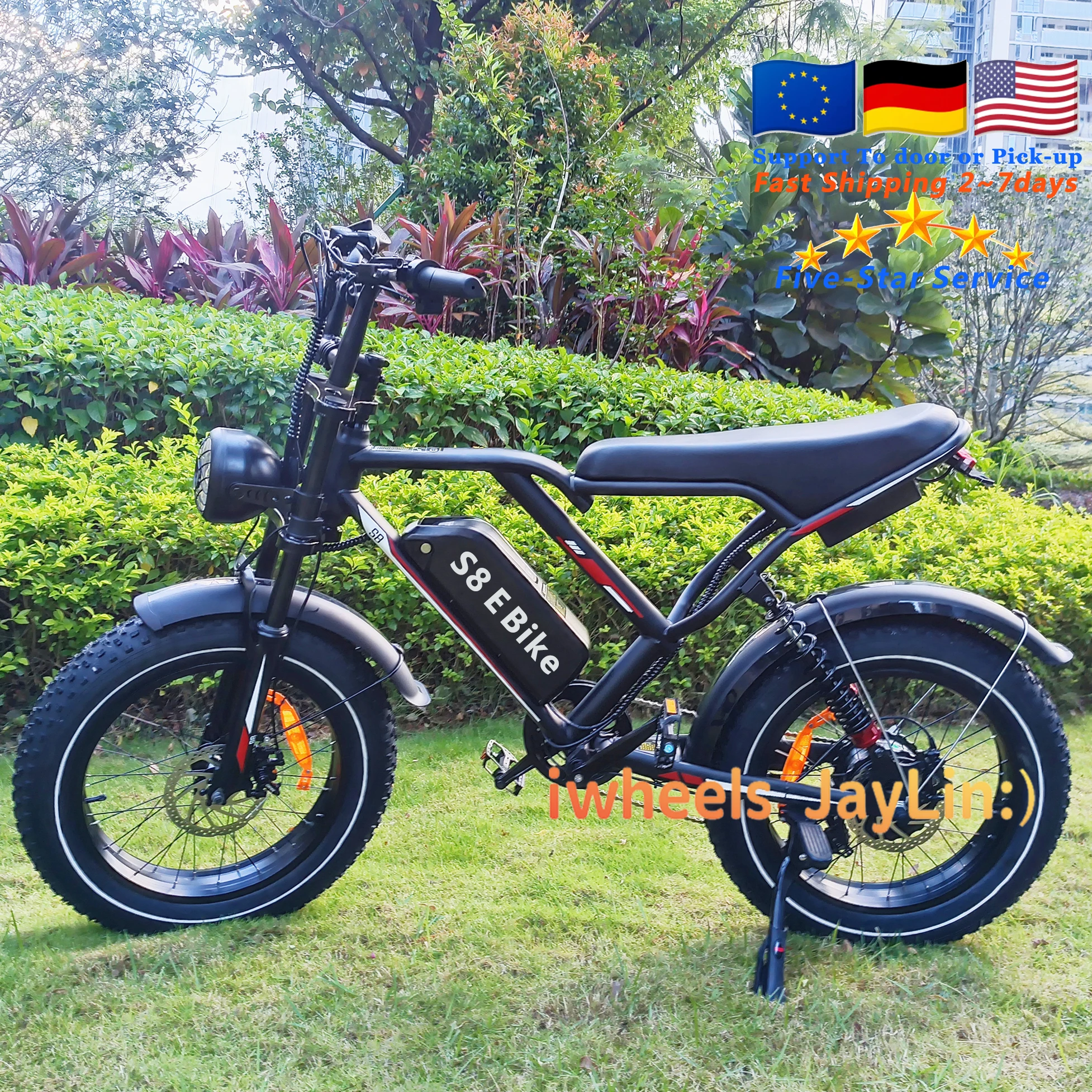 

20 Inch Car 48v Electric Mountain Bike Off-Road Electric City Bike V8 Fat Bike 250W V20
