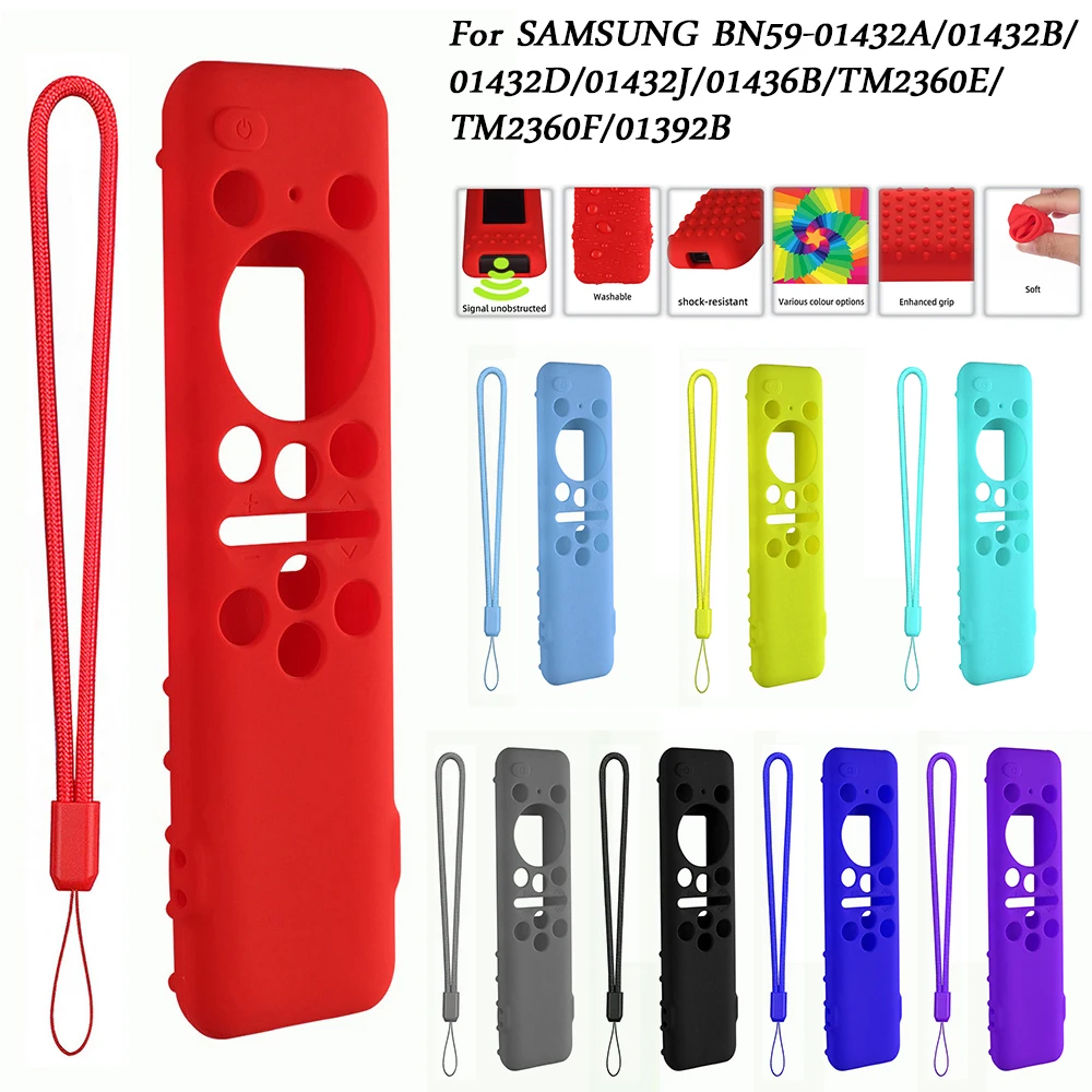 Protective Cover BN59-01432A 01432B Remote Control Covers with Lanyard Shockproof Anti-Slip for Samsung 8K Neo QLED HDR Smart TV