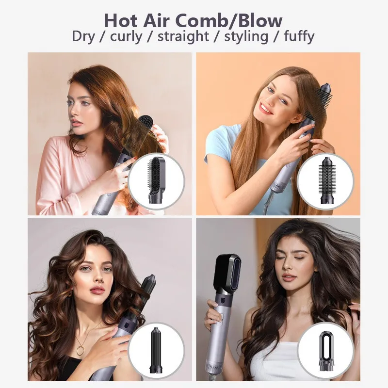 5 In 1 Multifunctional Hot Air Brush Set Hair Dryer Straightener Curler 2 In 1 Styling Comb For Home Salon