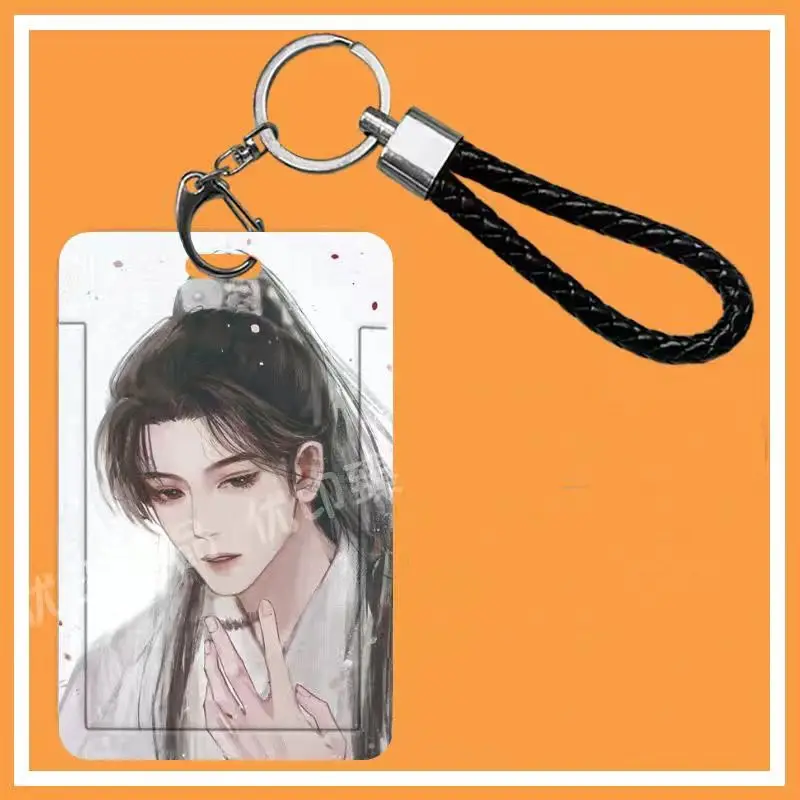 Shan He Ling Cosplay Cute Keychain Card Cover WORD OF HONOR Wen Kexing Zhou Zishu Cartoon Key Ring Lanyard Bus Card Set Pendant