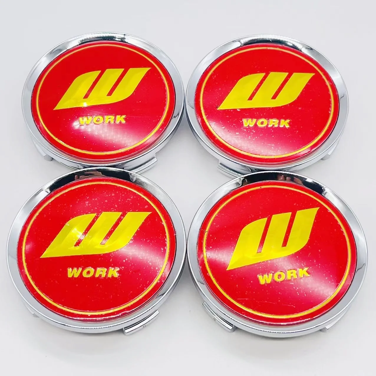 

4pcs 3D 74mm W work For Car emblem Wheel hub Center Cap Badge covers sticker Decals Styling accessories