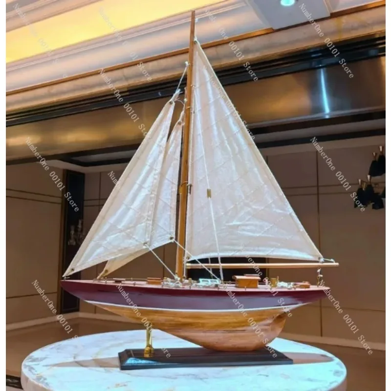 Wooden Sailboat Model Kit, Single Mast Sailing Ship for Entryway Decor, Smooth Sailing American European Style