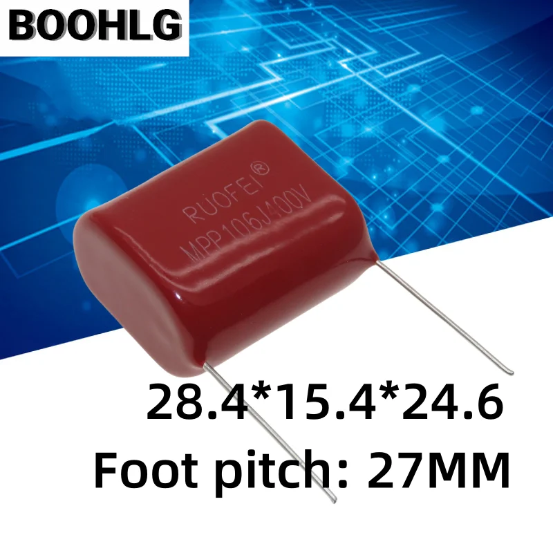 2 szt. Kondensator CBB kondensator z folii metalowej 400V 106J 400V 10UF 400V 106 skok P27MM