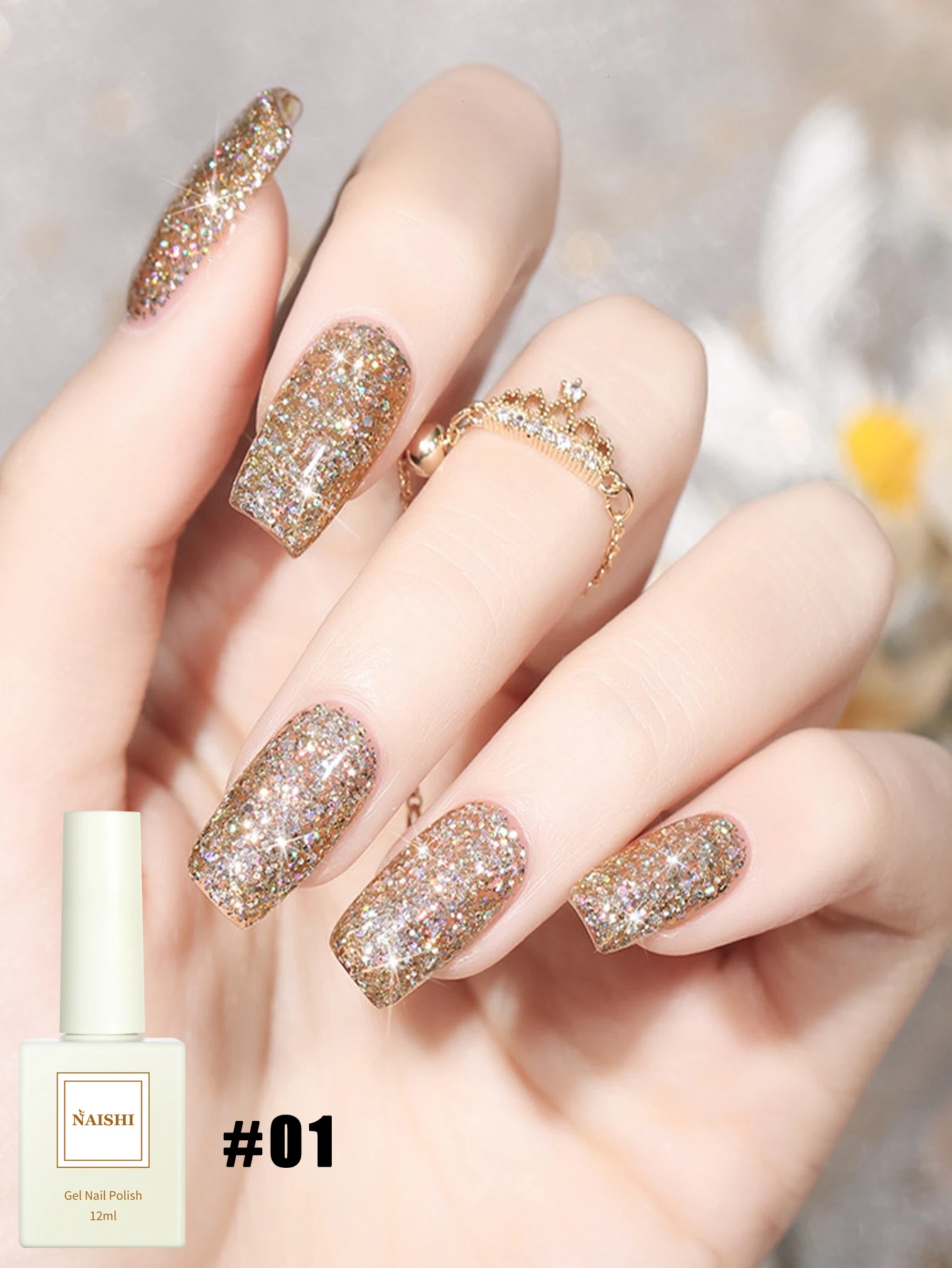 4 Uds 2025 nueva moda decoración de moda para uñas terapia UV brillo colorido lentejuelas de diamante triturado esmalte de uñas en Gel, dura para