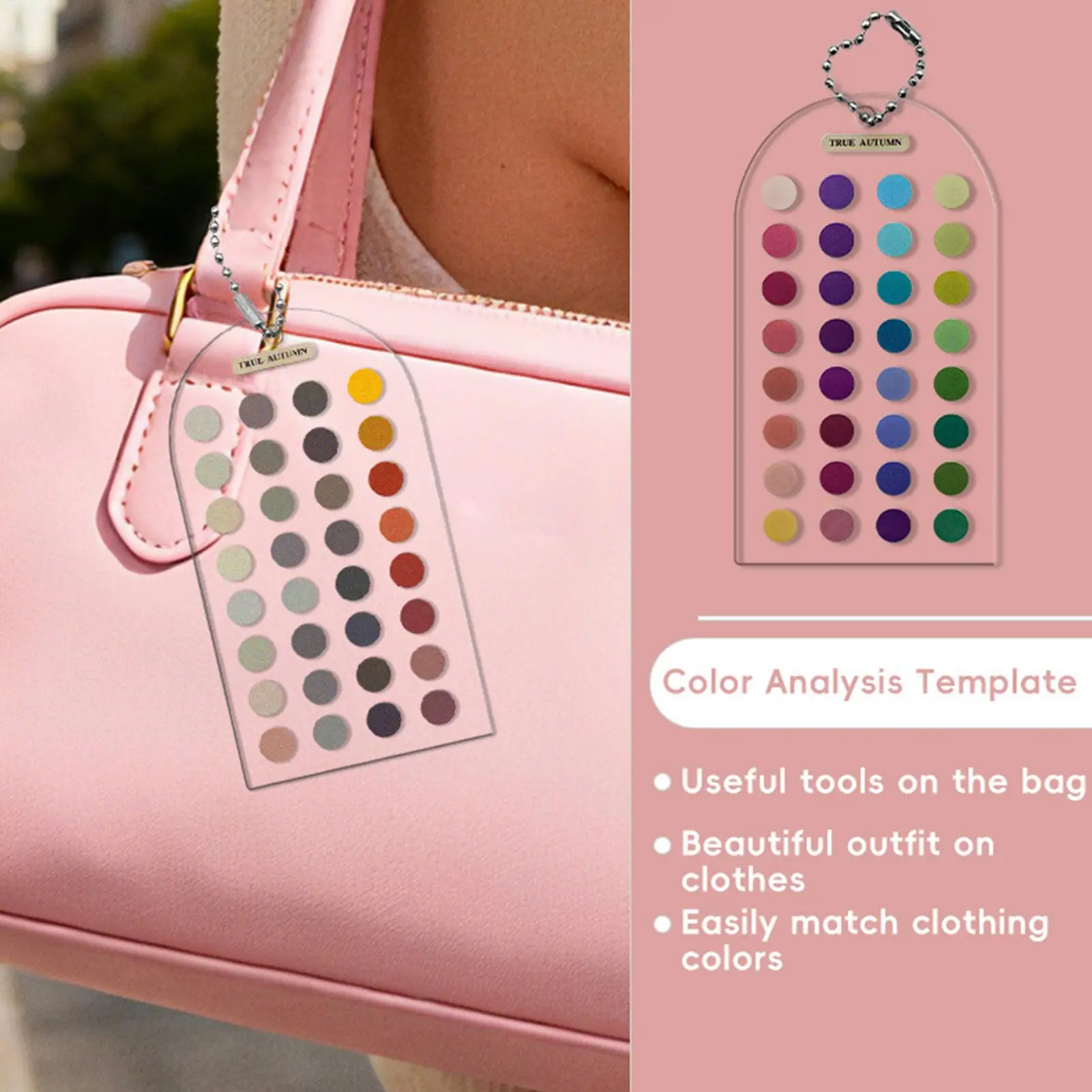 Color Analysis Template Cards 2pcs Double Sided Acrylic Matching Guide Portable Color Wheel Outfit Makeup Shopping Tool