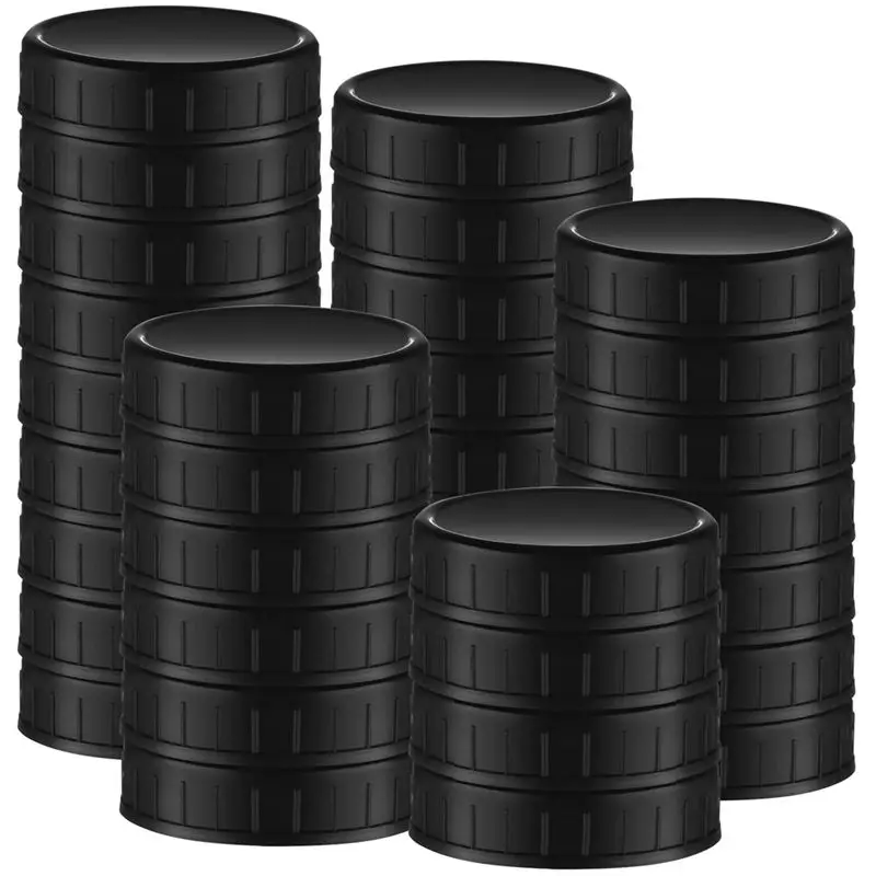 A69E30 Pcs Multipurpose Mason Jar Plastic Lids (70Mm) With Rubber Seal - Perfect For Regular Mouth Canning Jars Durable