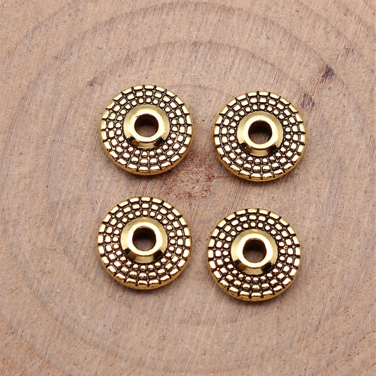 WYSIWYG 20pcs 10x10mm 2 Colors Round Wheel Beads Small Hole Beads Spacer Beads For DIY Jewelry Making Jewelry Findings