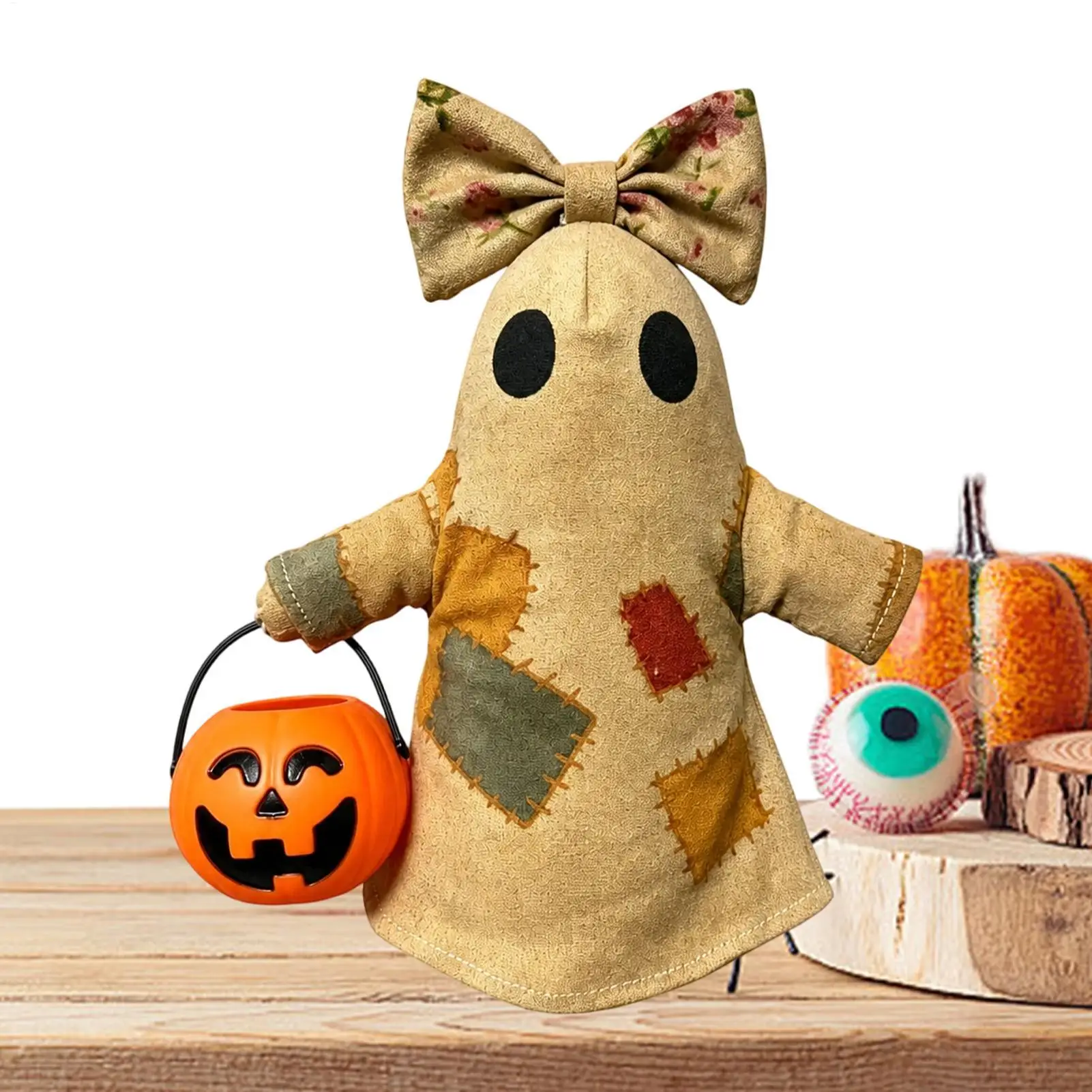 2026 Light Up Ghost Decorations Rustic Spooky Figurine With Pumpkin Lantern Farmhouse Halloween Ghost Decoration For Tabletop