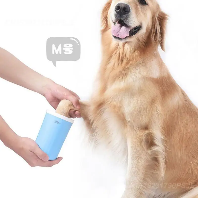 Taza para lavar los pies de mascotas, fácil de desmontar, cómodo y práctico producto para mascotas, herramientas de limpieza de patas, cepillo de silicona, limpiador de patas