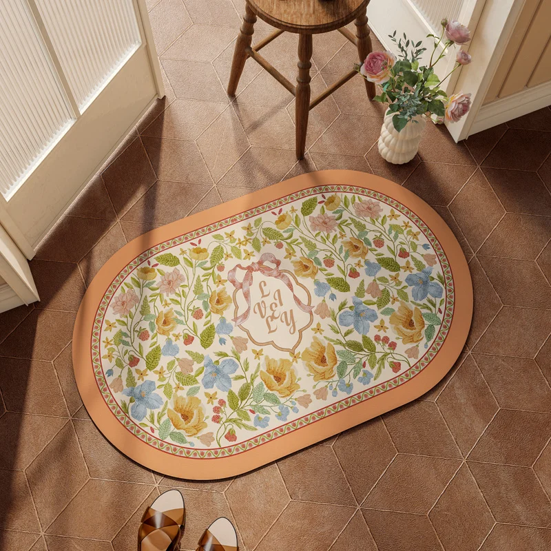 

Коврик для ног с диатомитом в американском пасторальном стиле, коврик для ванной комнаты, нескользящий водопоглощающий, быстросохнущий, ретро, аксессуары для дома, настройка