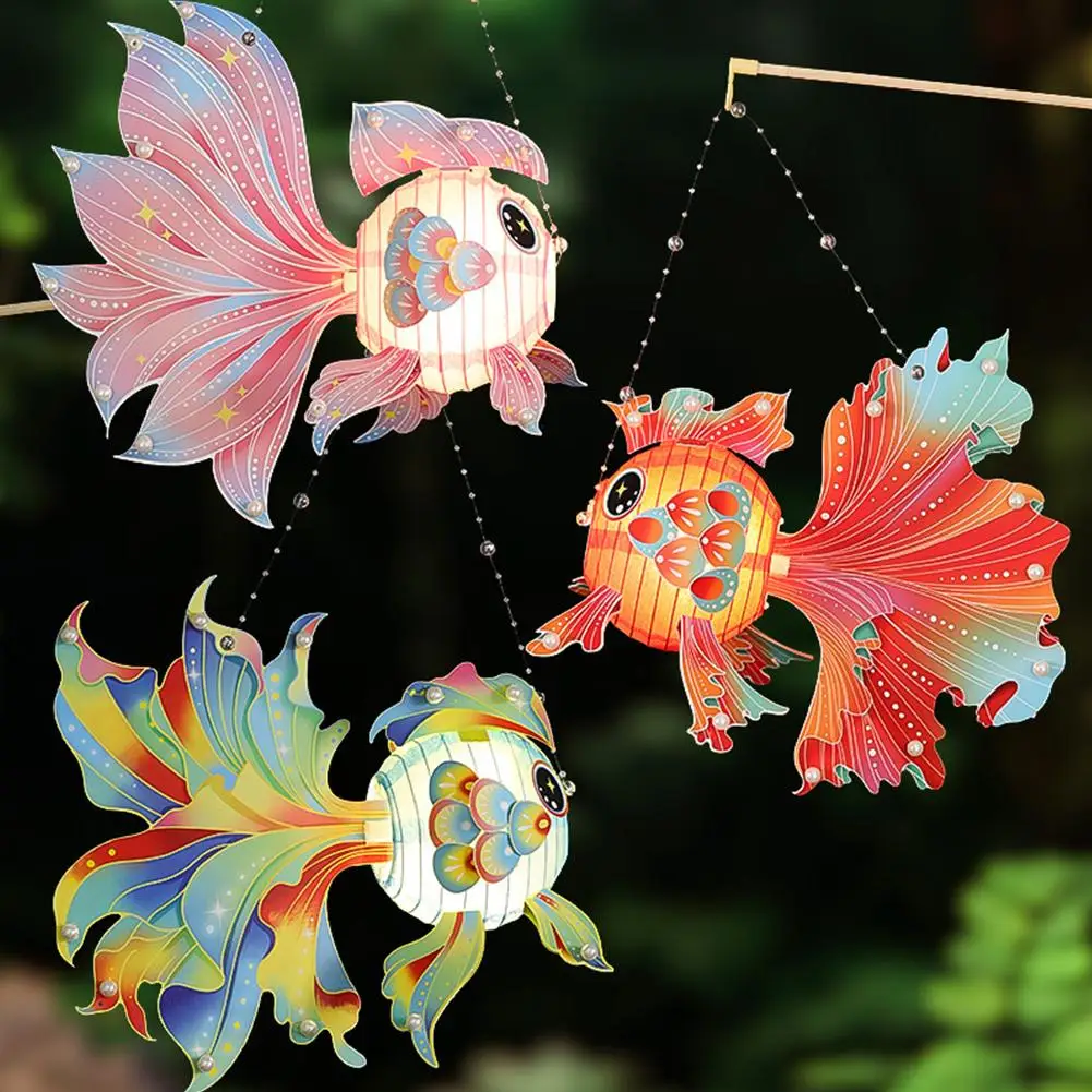 Goldfish Lantern Handmade Diy Material Kit 2024 Children's Flower Decoration Lantern Lantern Koi Hanging Hand-held I0M9