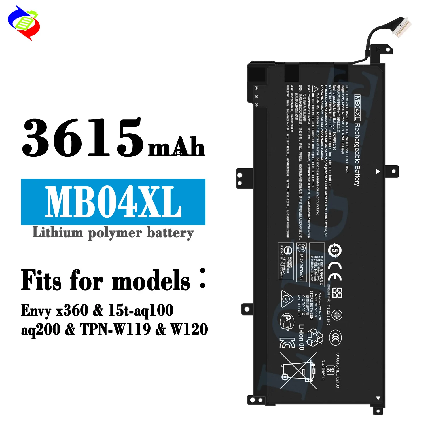 MB04XL Laptop Battery For HP Envy X360 15-AR M6-AQ Series 15-AR010CA M6-AQ003DX TPN-W120 W119