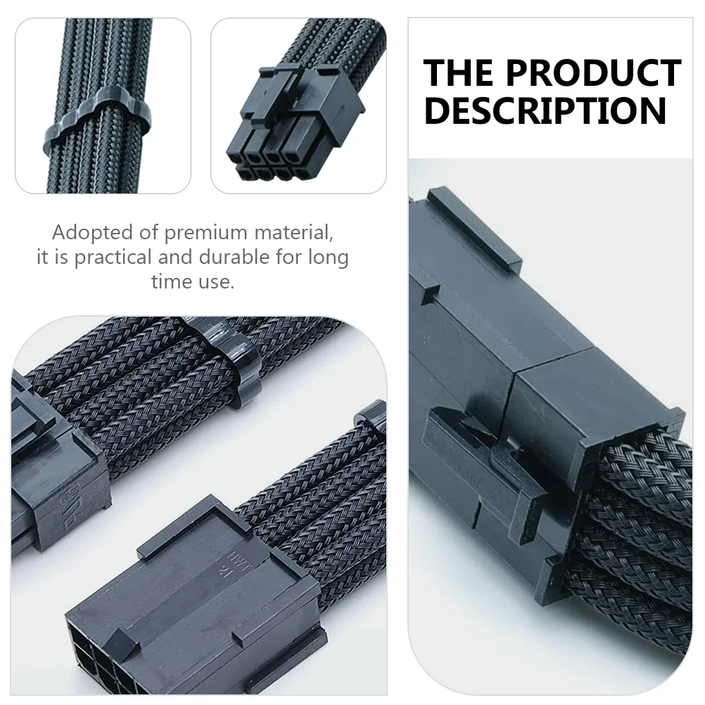 

8Pin 30Cm Motherboard Power Cable Nylon Wrapped GPU Extension Cord for Computer Pcie System Enhanced Durability Clean Setup