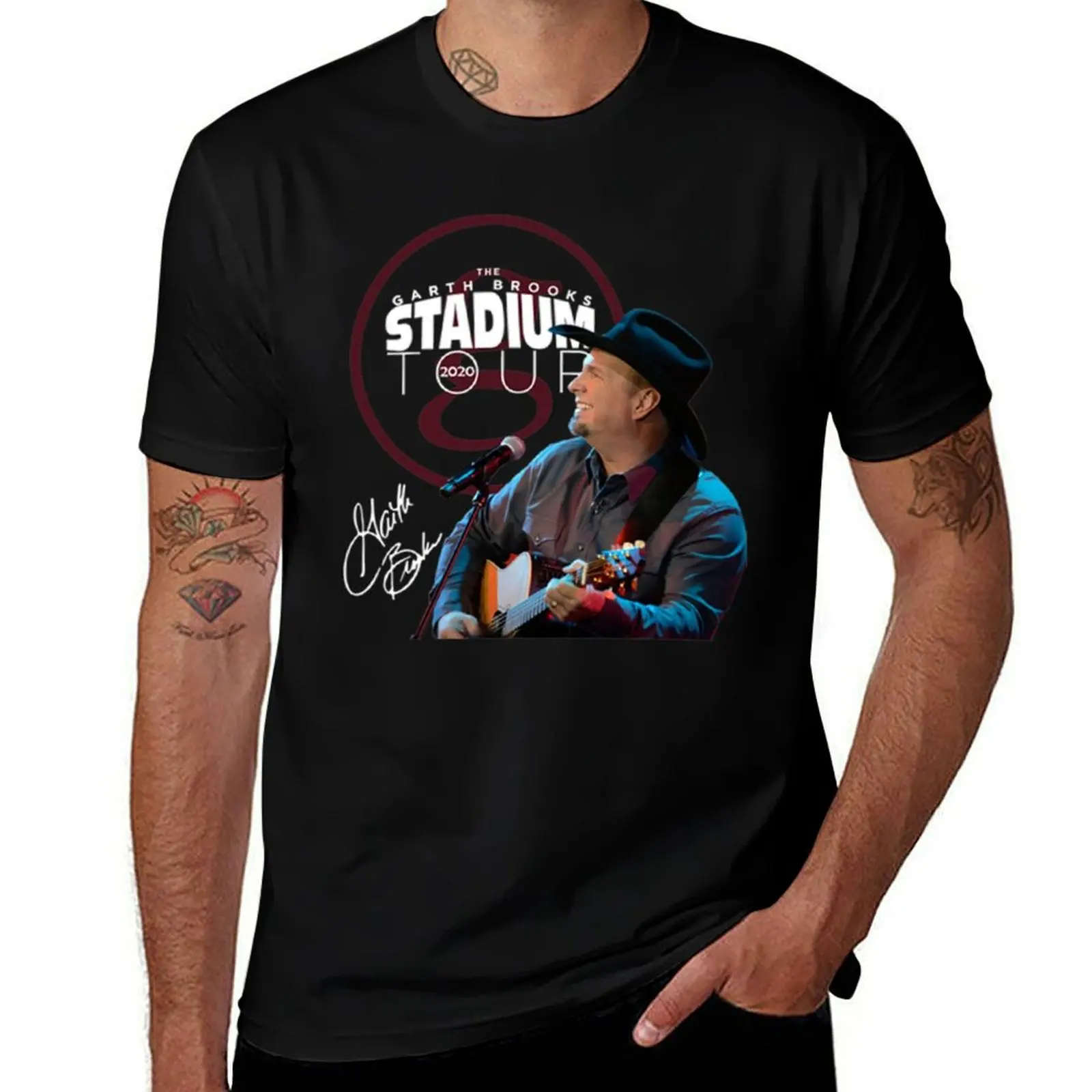 

Garth Brooks Garth B T-Shirt tops blue lock man t shirt Man t-shirt t shirts for men