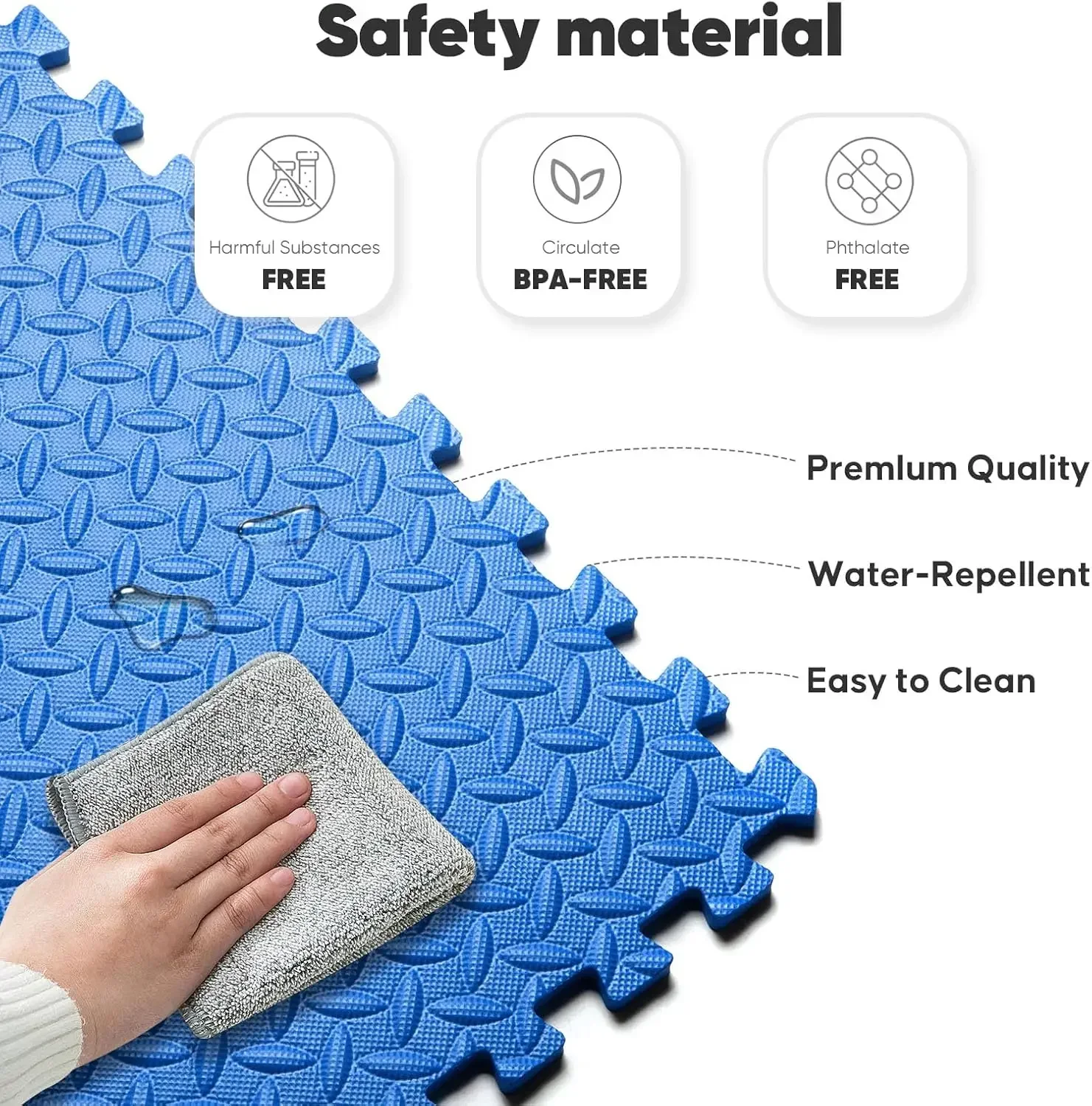 

XMSJ.Home Gym Mat, Puzzle Exercise EVA Interlocking Foam Floor Tiles for Home Workout Equipment and Kids' Play Areas - Blac