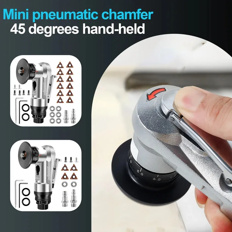 Mini Pneumatic Chamfering Machine 30000 RPM Portable Air Beveling Machine with 1/4 Inch Air Inlet Chamfering Apparatus Air Tools