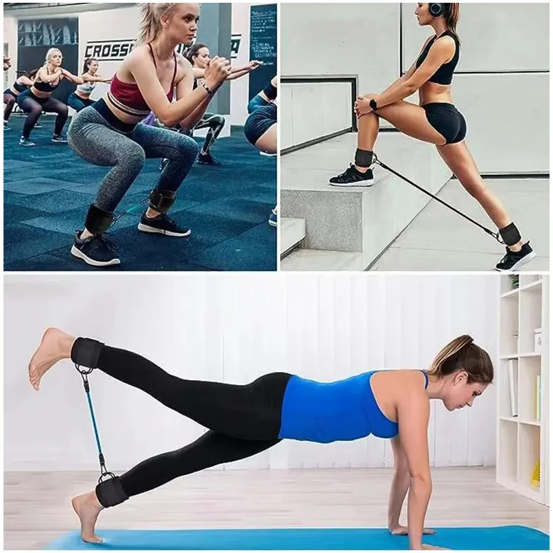 Set di fasce di resistenza Attrezzature per esercizi di allenamento Cinghie per caviglie Fitness Yoga Fasce elastiche per fitness per palestra di casa Sport per uomo e donna