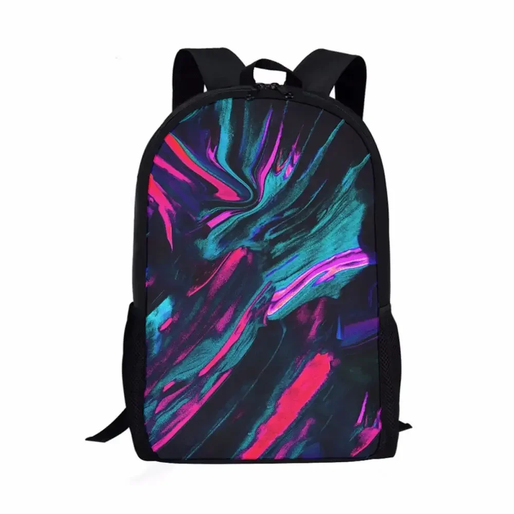 Grande capacidade abstrata arte graffiti impressão mochila, saco de escola multifuncional para meninos e meninas, bolsa de viagem para adolescentes, 16"