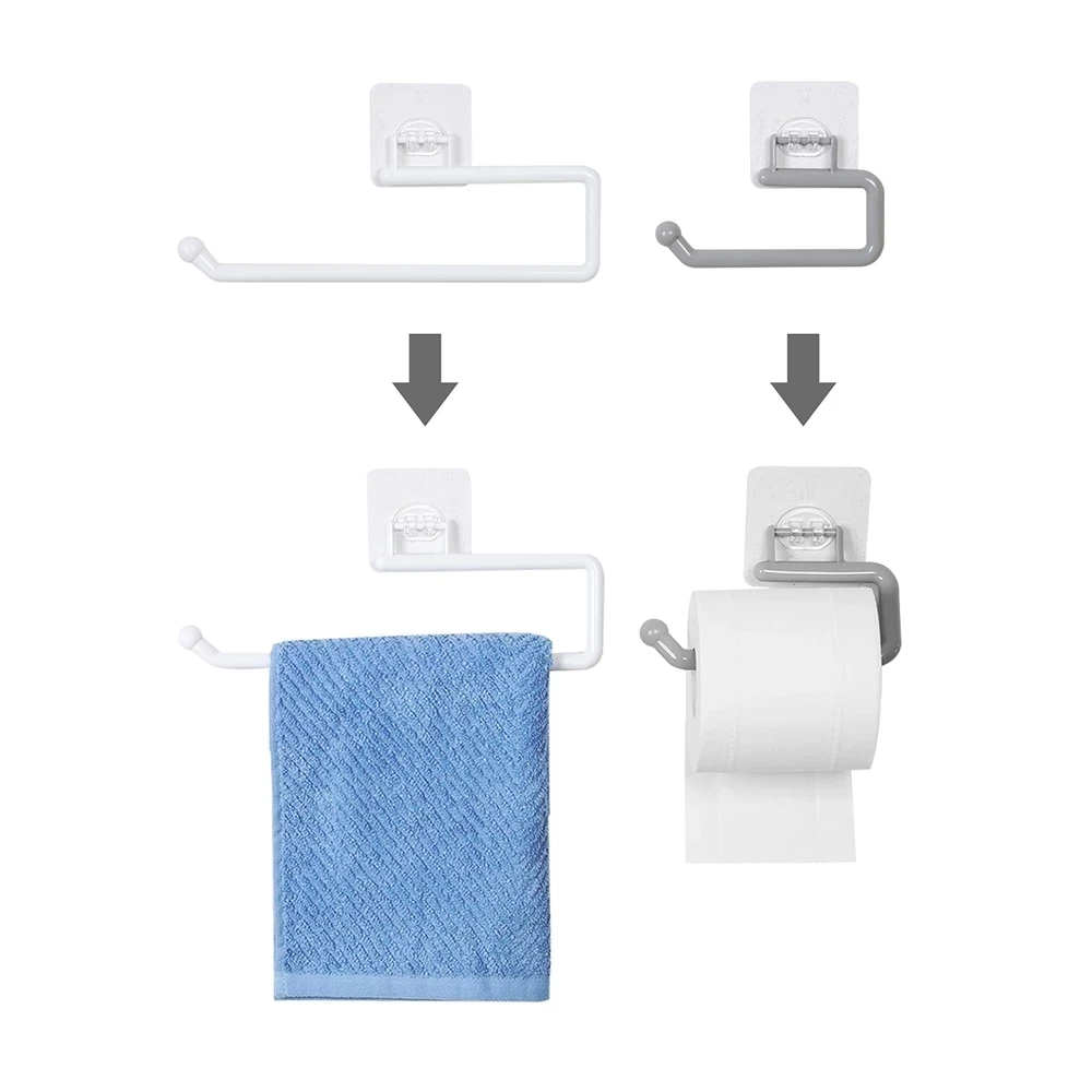 Kitchen Toilet Paper Holder Tissue Holder Hanging Bathroom Toilet Paper Holder Roll Paper Holder Towel Rack Stand Storage Rack