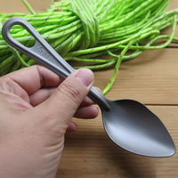 TA2 Pure Titanium Made US LOGO US Military Style Camping Tableware Set Knife Spoon Fork Outdoor Travel Picnic Cutlery Hike