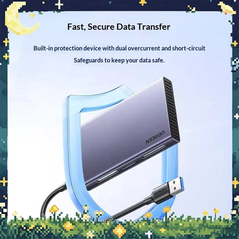 UGREEN CM651 5 in 1 USB 3.0 Card Reader SD CF TF MS M2 Aluminum Adapter for Laptop PC Camera