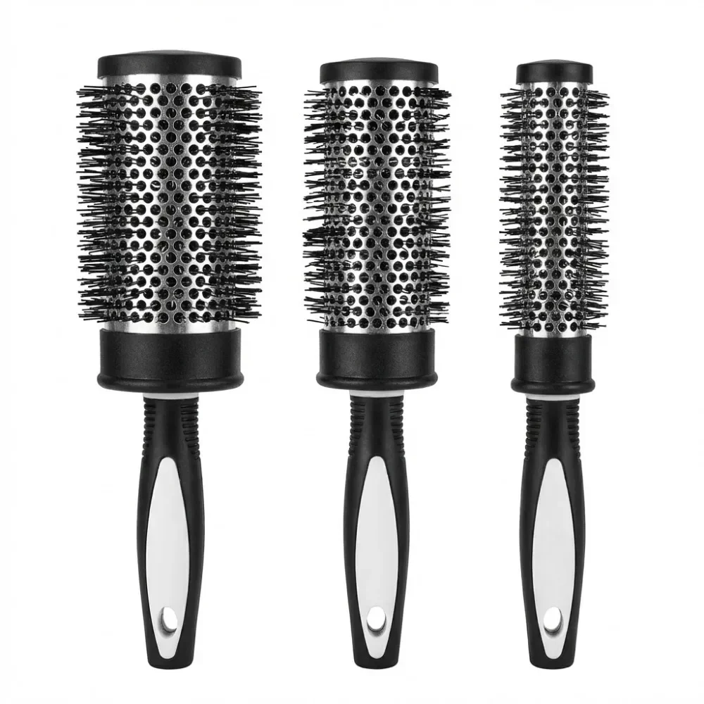 Thermal Round Hair Brush Set Anti-slip Handle Nylon Bristle Salon Hairdressing Curle Roller Comb Blow Drying Volume Styling Tool view 2