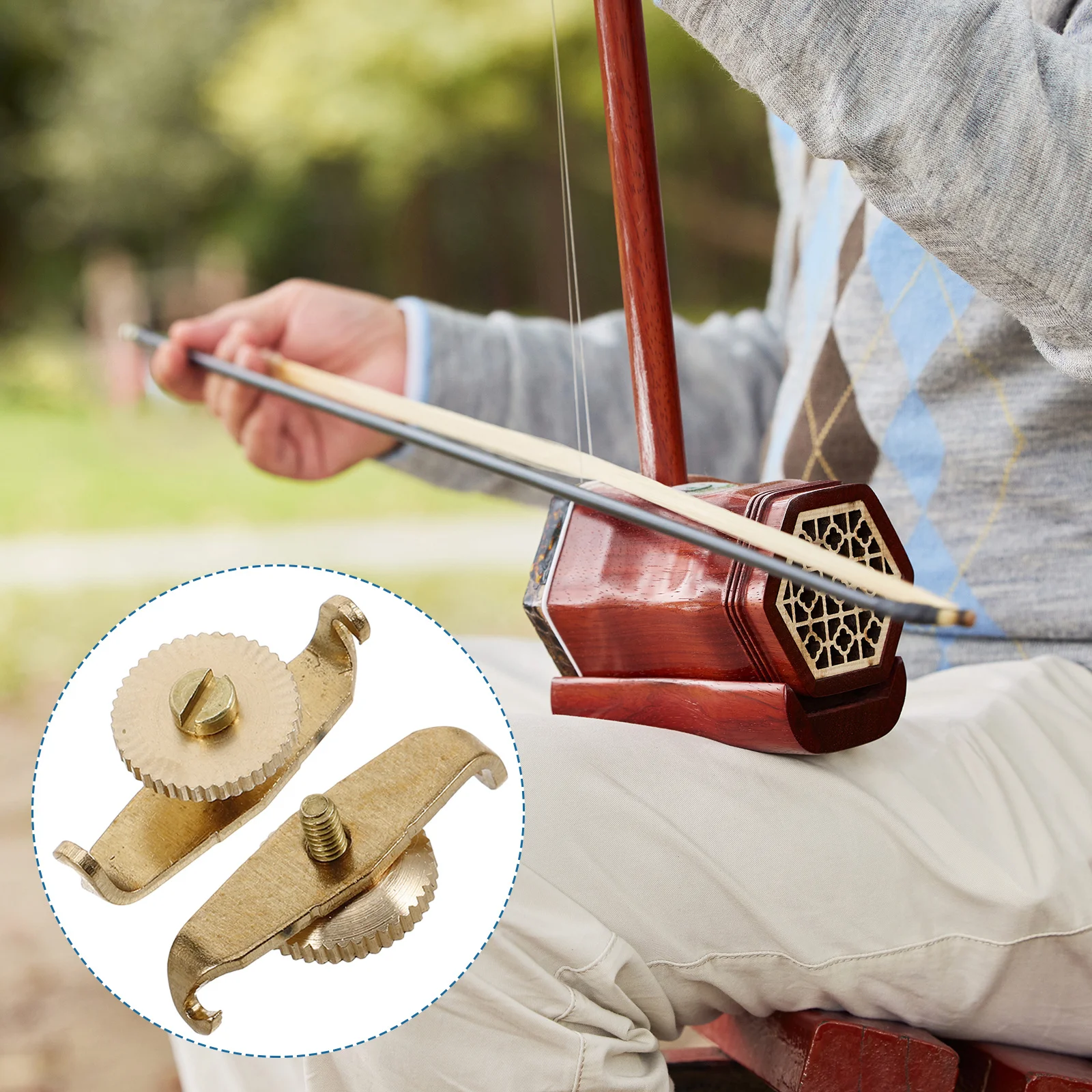 

20Pcs Copper Erhu Fine Tuning Tools String Adjuster Professional Musical Instrument Supplies Erhu Accessories String Winders