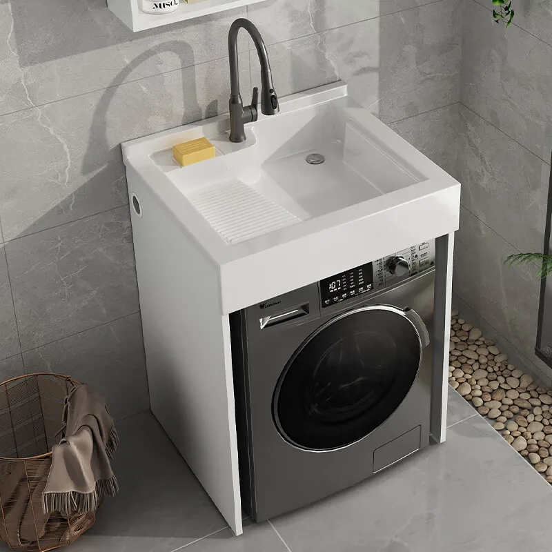 Laundry cabinet small apartment with washboard washing machine significant other cabinet combination basin can cut corners