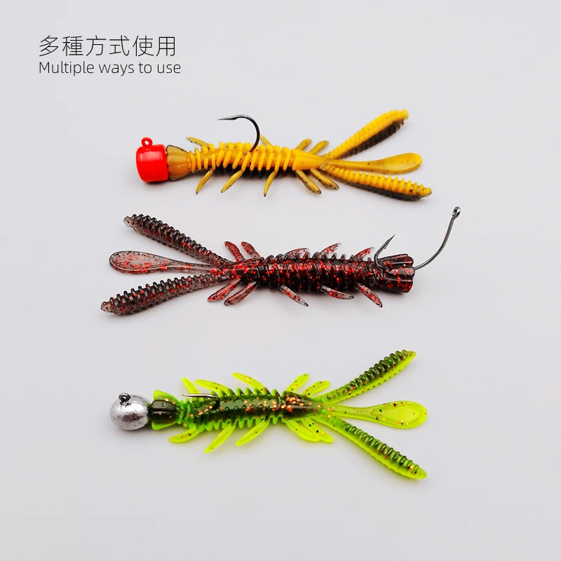 Mr JigginG Galleggiante Gamberetti Galleggiante Esca da pesca morbida NED Rig Wobblers Gamberetti Swim Lure Jig Salt Swimbait con attrattivo di pesci