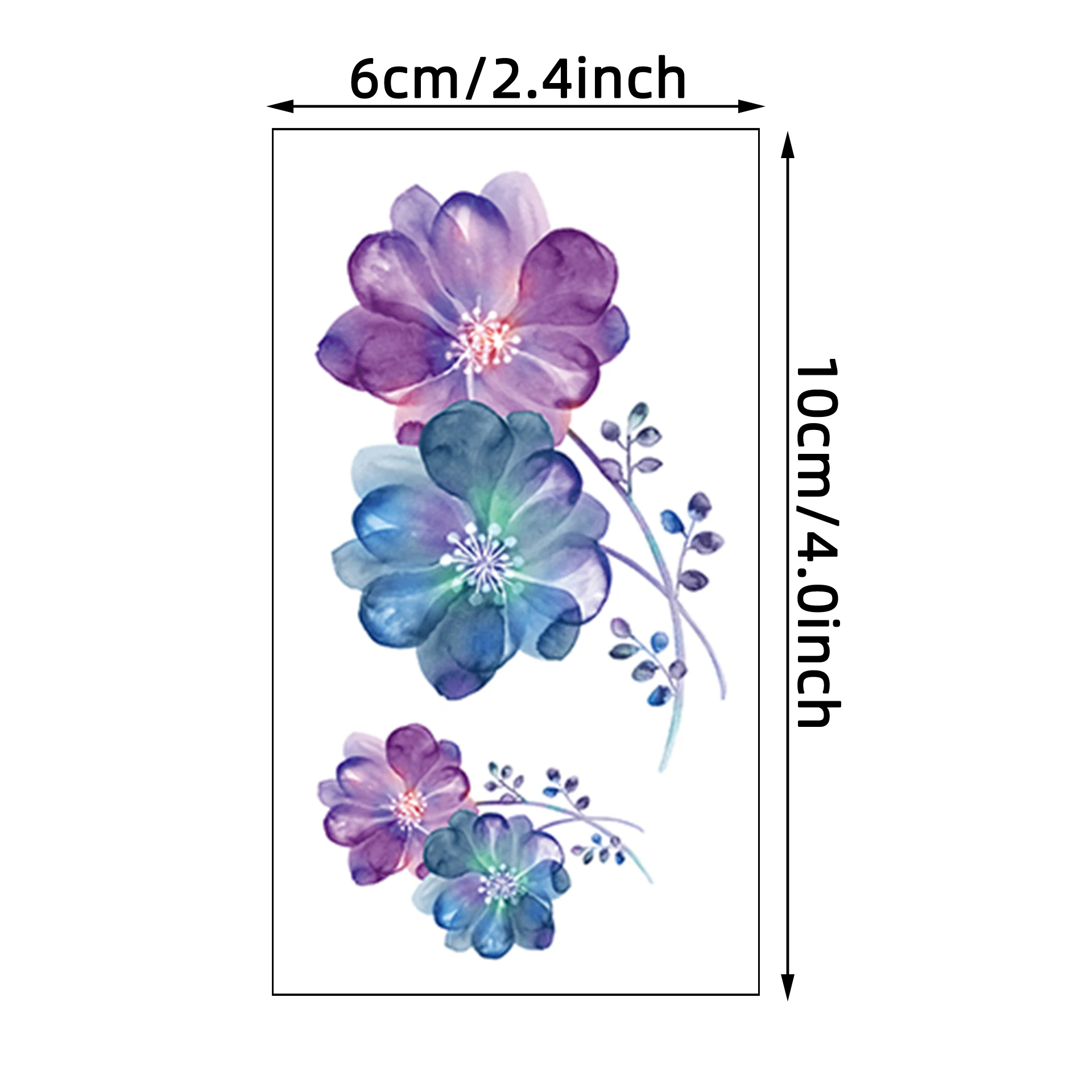 30Sheets Tattoo Stickers, Small Size Pretty Colorful Butterfly & Flower Pattern Temporary Tattoo For Women, Waterproof Lasting